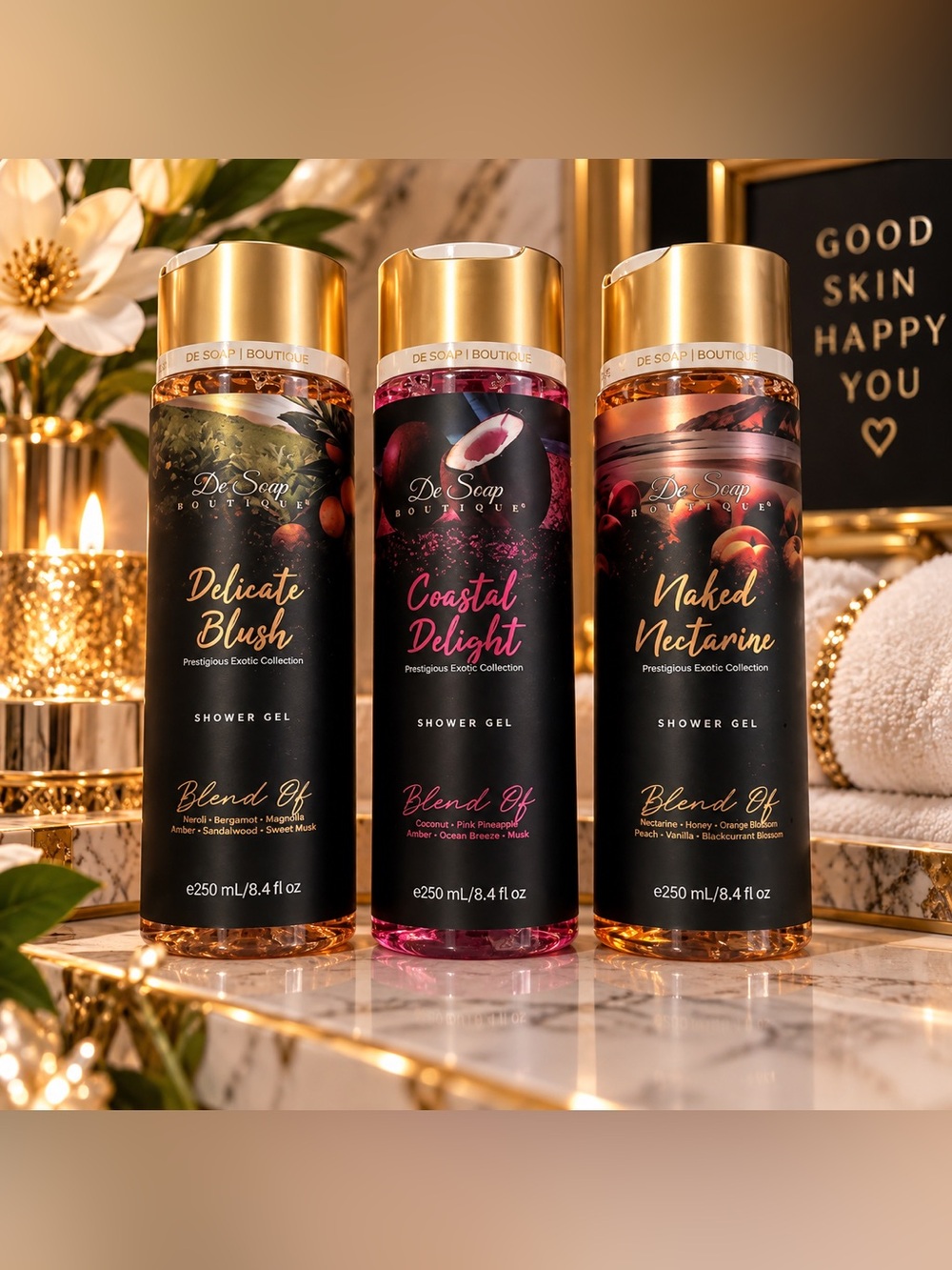 De Soap Boutique Prestigious Exotic Shower Gel 3-Piece Bundle 💜 💜 💜